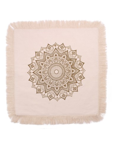 Coussin Lotus Mandala – Énergie dorée