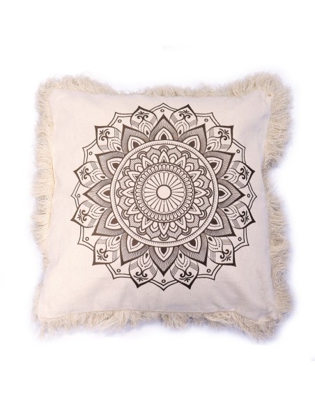 Coussin Lotus Mandala – Énergie dorée