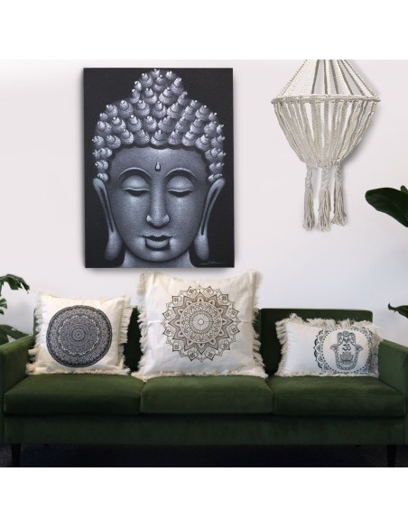 Coussin Lotus Mandala – Énergie dorée