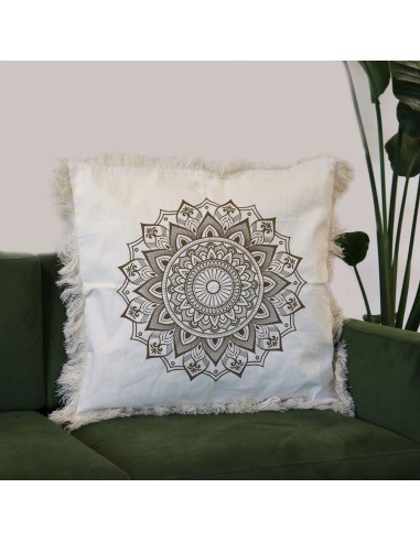 Coussin Lotus Mandala – Énergie dorée