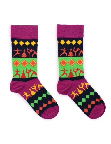 Chaussettes en bambou Hop Hare – Postures de yoga (S/M)