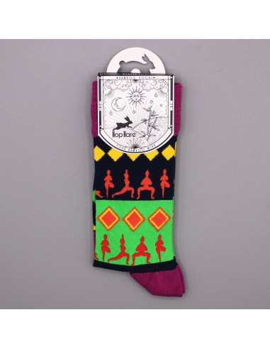 Chaussettes en bambou Hop Hare – Postures de yoga (S/M)