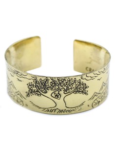 Bracelet mantra tibétain en laiton – Arbre de Vie