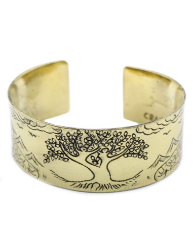 Bracelet mantra tibétain en laiton – Arbre de Vie