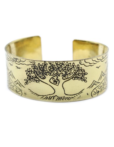 Bracelet mantra tibétain en laiton – Arbre de Vie