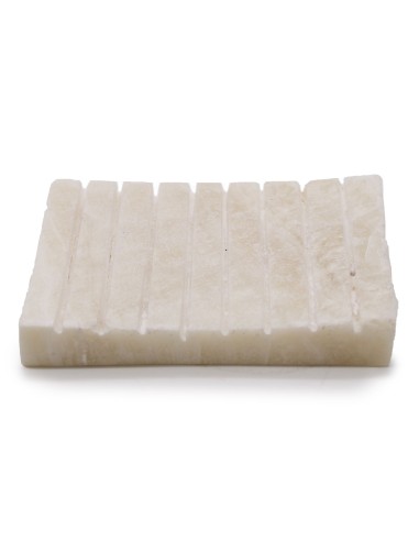 Porte-savon en onyx blanc – Élégance minérale