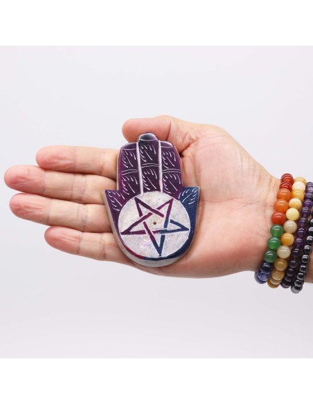profitez-en stéatite Hamsa 9×6 cm - Pentagone