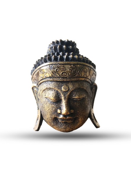 Tête de Bouddha décorative – Or lumineux