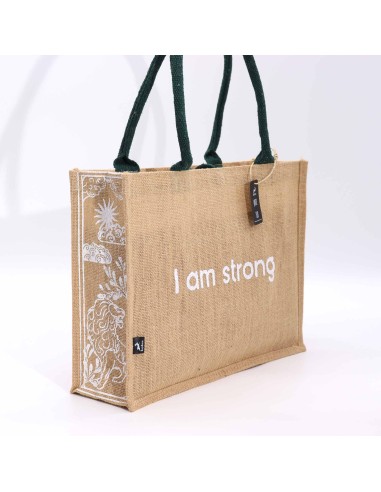 Grand sac en jute Hop Hare – «?Je suis forte?»