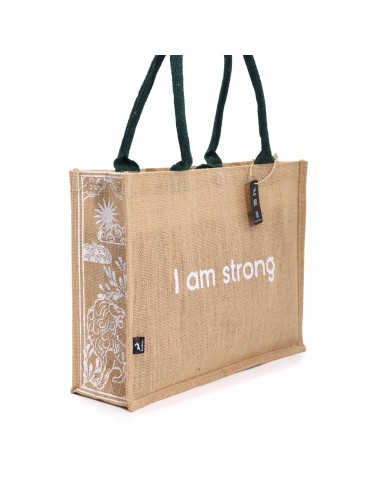 Grand sac en jute Hop Hare – «?Je suis forte?»