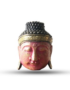 Tête de Bouddha décorative – Rouge vibrant