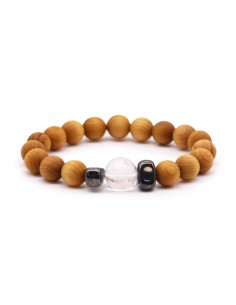 Bracelet cèdre & quartz clair – Chakra couronne