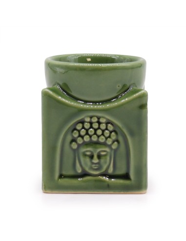 Brûle-parfum Bouddha carré – Jade foncé