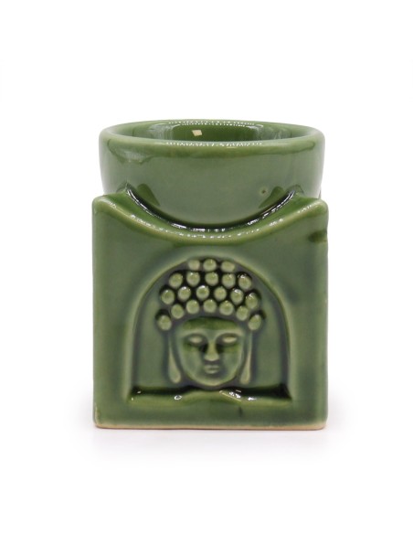 Brûle-parfum Bouddha carré – Jade foncé