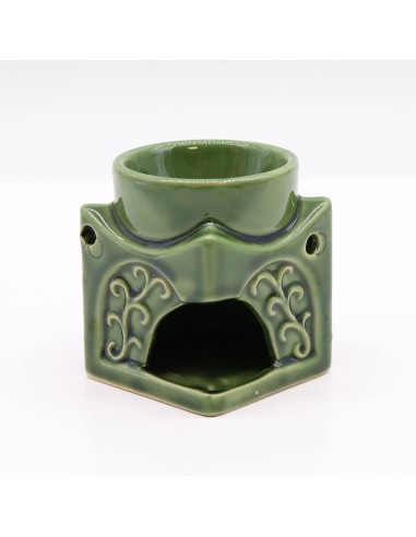 Brûle-parfum Bouddha carré – Jade foncé