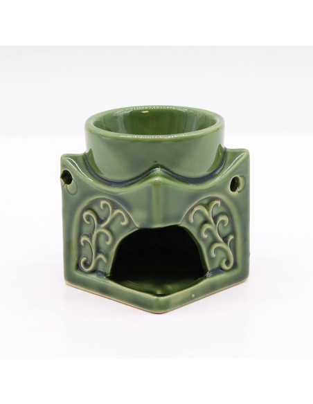 Brûle-parfum Bouddha carré – Jade foncé
