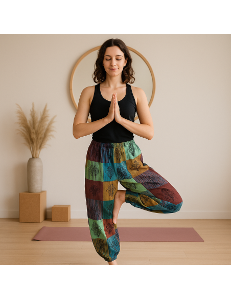 Pantalon Nomad Sari – Champignons imprimés verts (S/M)