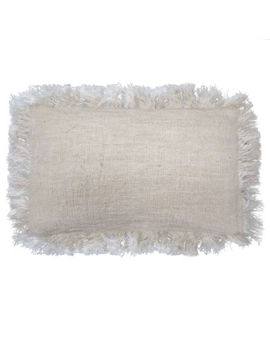 Housse de coussin en lin à franges – Nature épurée