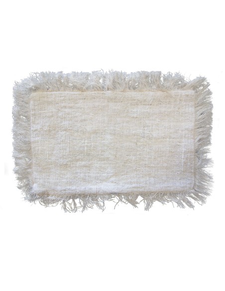 Housse de coussin en lin à franges – Nature épurée