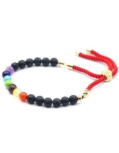 Bracelet fil rouge & pierres volcaniques – Protection