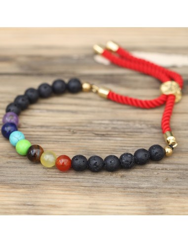 Bracelet fil rouge & pierres volcaniques – Protection
