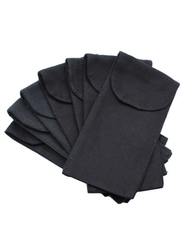 Pochette en coton pour rouleaux faciaux – Noir