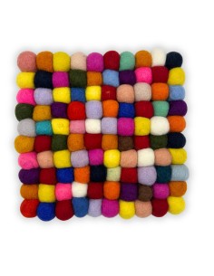 Set de table carré en boules de feutre – Multicolore