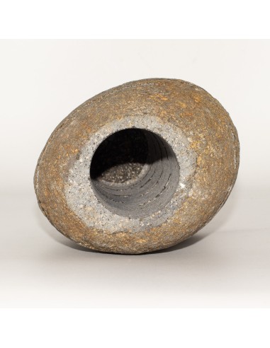 Lampe en pierre de rivière naturelle – Sculpture verticale