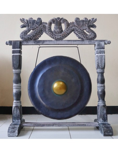 Gong de méditation avec support – Noir zen