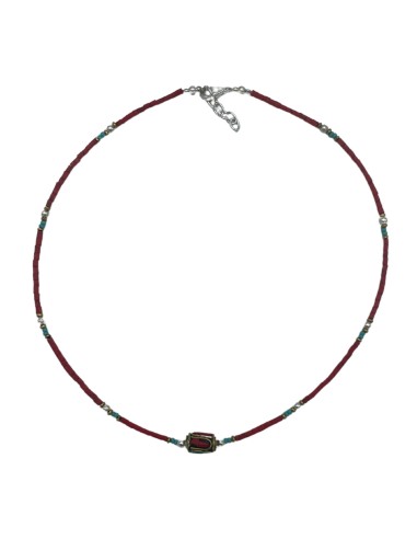 Bracelet népalais perles fines – Corail rose & turquoise
