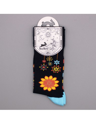 Chaussettes en bambou Hop Hare – Fleurs mandala pastel (S/M)