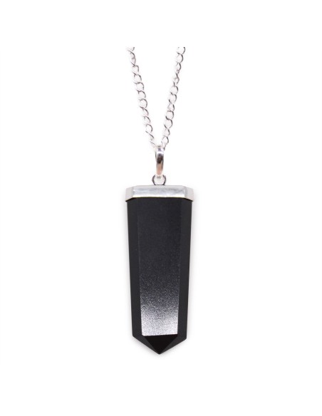 Pendentif plat en agate noire – Ancrage zen