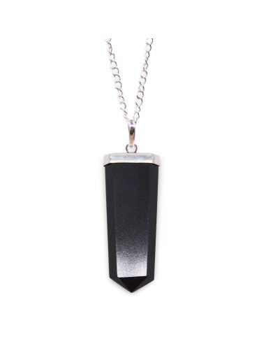 Pendentif plat en agate noire – Ancrage zen