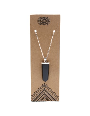 Pendentif plat en agate noire – Ancrage zen