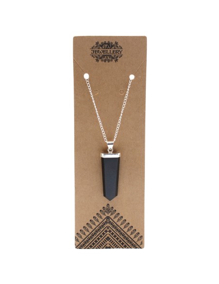 Pendentif plat en agate noire – Ancrage zen