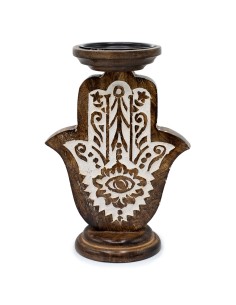 Chandelier en bois de manguier – Hamsa grande taille