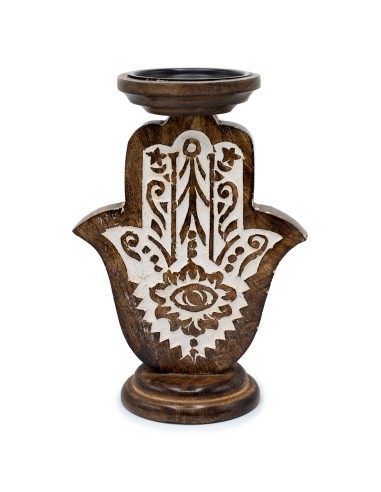 Chandelier en bois de manguier – Hamsa grande taille