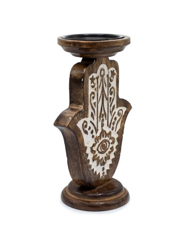 Chandelier en bois de manguier – Hamsa grande taille