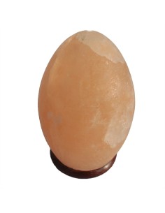 Lampe de sel œuf - Socle bois 6×4 cm