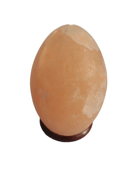 Lampe de sel œuf - Socle bois 6×4 cm