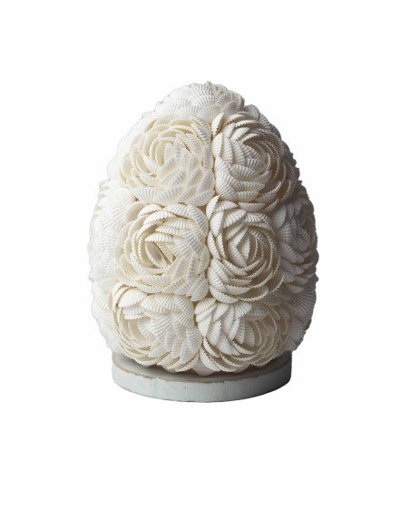 Lampe boho en coquillages – Rose ovale zen