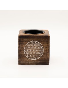 Brûle-parfum en bois de manguier – Fleur de Vie