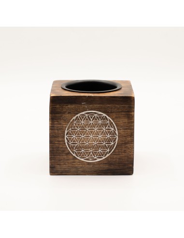 Brûle-parfum en bois de manguier – Fleur de Vie