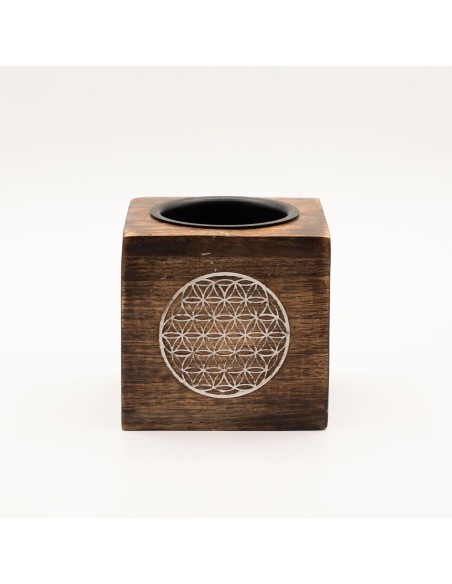 Brûle-parfum en bois de manguier – Fleur de Vie