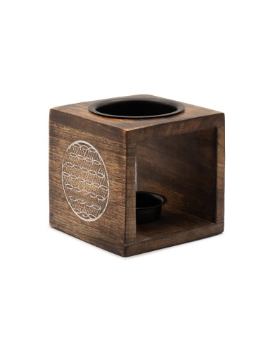 Brûle-parfum en bois de manguier – Fleur de Vie