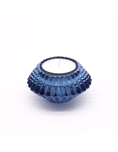 Photophore fleur réversible – Bleu zen