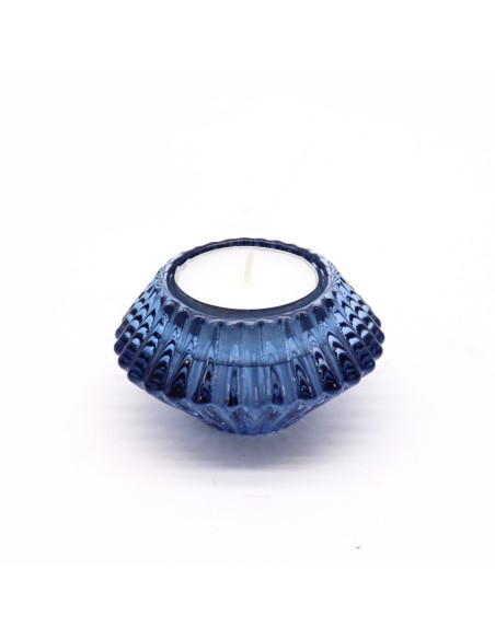 Photophore fleur réversible – Bleu zen