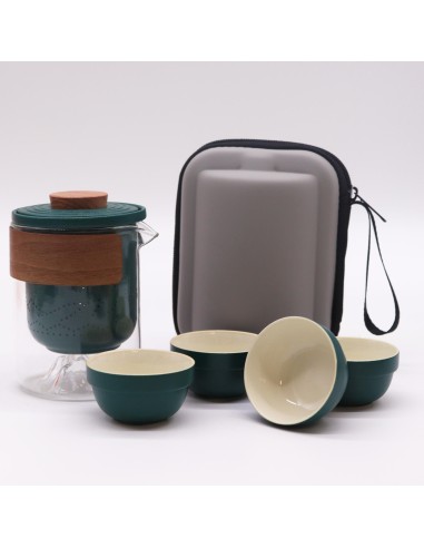 Service à thé de voyage – Montagne (théière, 4 tasses & étui)
