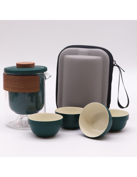 Service à thé de voyage – Montagne (théière, 4 tasses & étui)