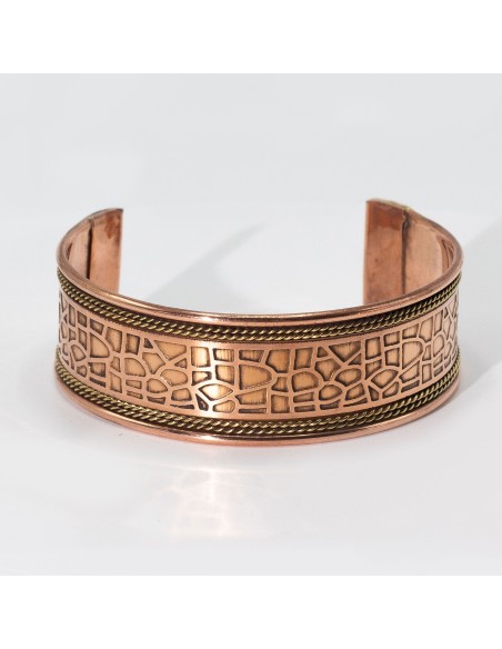 Bracelets en cuivre large – Décor en laiton